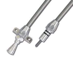 Lokar C4/C6 Transmission Flexible Braided Firewall Mount Dipstick