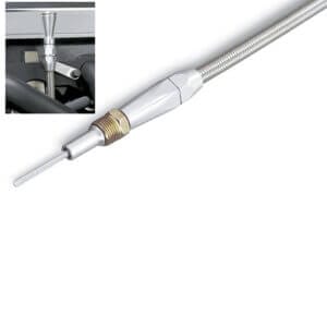 Lokar C4 Screw In Firewall Mount Flexible Braided Stainless Transmission Dipstick
