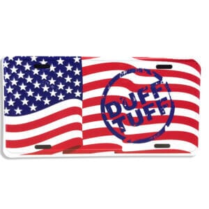 Duff Tuff American Flag License Plate