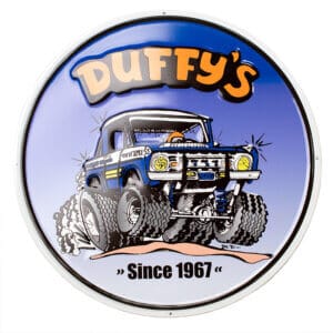 Duffy'S Pony Express Retro Embossed Aluminum Sign